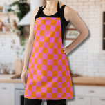Tablier Neon rose Orange À damiers damier Vintage<br><div class="desc">Tableau de bord Neon Pink et Orange À damiers | VINTAGE | Classique | tendance | Style | Mode | Minimal</div>