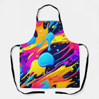 Tablier Neon Splatter Paint Art