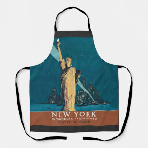 Tablier New York City Vintage voyage Liberty Skyline