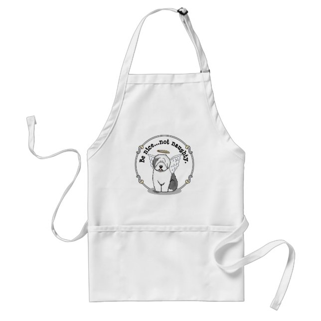 Tablier Nice Angel Old English Sheepdog (Gris 1) - mignon (Devant)