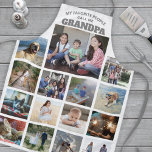 Tablier N'Importe Quel Texte Famille Photo Collage Grand-p<br><div class="desc">Célébrez les joies simples de la famille et des petits-enfants avec un élégant collage photo personnalisé gris et tablier blanc. Les images et tout le texte sont simples à customiser. Citation qui dit "Mon peuple favori appelle-moi grand-père" peut être personnalisée pour Papa, Pop-pop, Paw-paw, Grand-père, Grand-père, Big Daddy, etc. (IMAGE...</div>