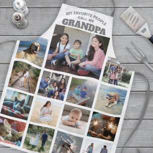 Tablier N'Importe Quel Texte Famille Photo Collage Grand-p