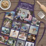 Tablier N'Importe Quel Texte Famille Photo Grille Grandma<br><div class="desc">Célébrez les joies simples de la famille et des petits-enfants avec un élégant collage photo personnalisé de tablier violet et blanc. Les images et tout le texte sont simples à customiser. Citation qui dit "Mon peuple favori appelle-moi grand-mère" peut être personnalisée pour Nana, Grammy, Granny, Gigi, Maman, Maman, Tante, etc....</div>