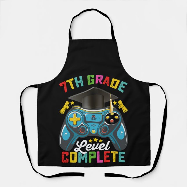 Tablier Niveau 7e année Diplômé Gaming Joueur (Recto)