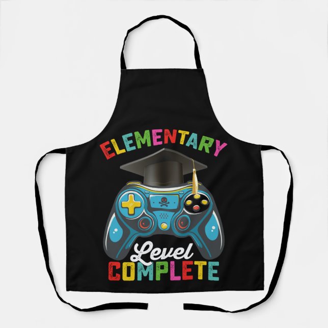 Tablier Niveau élémentaire Complet Graduation Jeu Gamer (Recto)