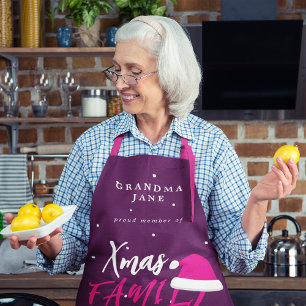 Tablier Noël amusant équipe de famille Santa hat grand-mèr