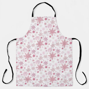Tablier Noël aux flocons de neige rose doux