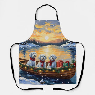 Tablier Noël Bateau des Fêtes Maltais