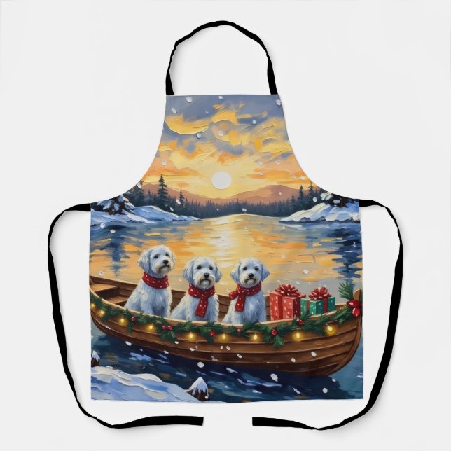 Tablier Noël Bateau des Fêtes Maltais (Recto)