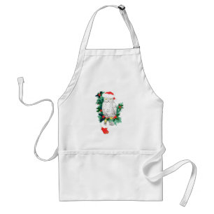Tablier Noël Chouette neigeuse Cadeaux Stocking Holly Conç