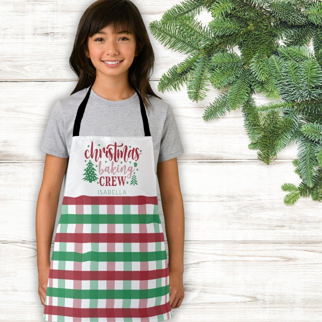 Tablier Noël Cuisinière Nom de l'équipage Plaid Correspond (Créateur téléchargé)