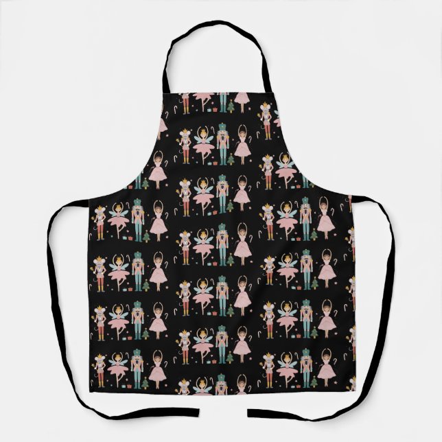 Tablier Noël de ballet de Casse-Noisette Cute Fêtes (Recto)