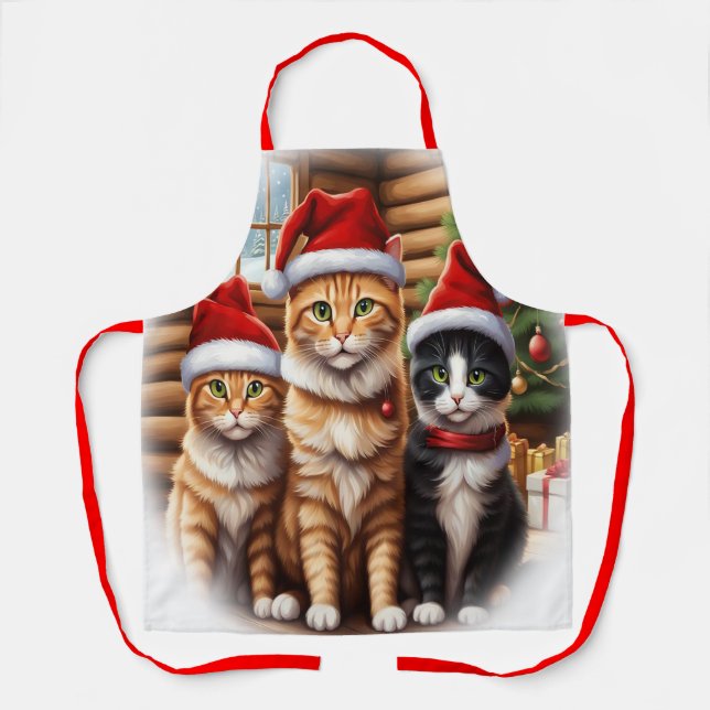 Tablier Noël de chatons mignons (Recto)