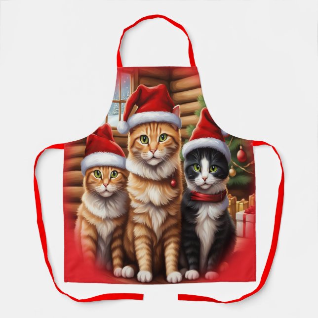 Tablier Noël de chatons mignons (Recto)