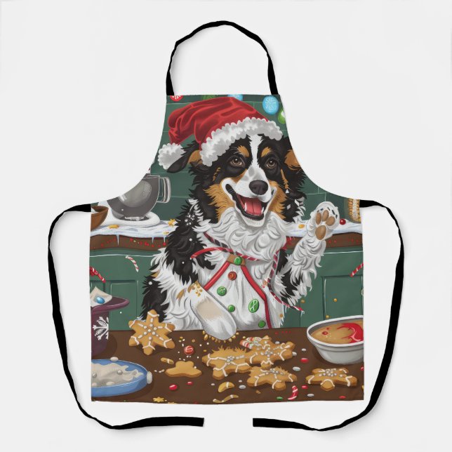 Tablier Noël de la pâtisserie de vacances de Berger Austra (Recto)