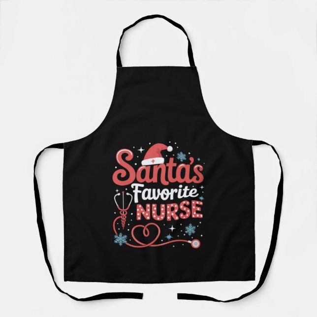 Tablier Noël de l'infirmière préférée de Santa  (Recto)