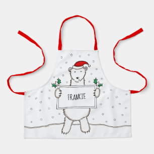 Tablier Noël de l'ours polaire personnalisé