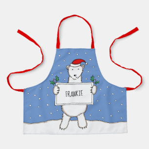 Tablier Noël de l'ours polaire personnalisé