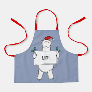 Tablier Noël de l'ours polaire personnalisé
