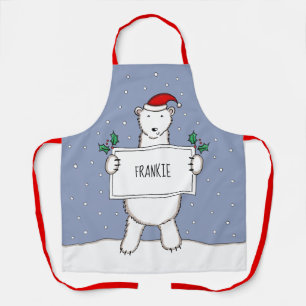 Tablier Noël de l'ours polaire personnalisé