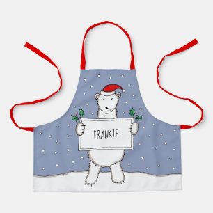 Tablier Noël de l'ours polaire personnalisé