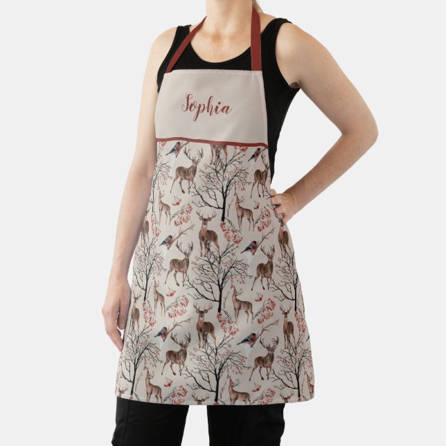 Tablier Noël d'hiver Deer Motif Apron (Insitu)