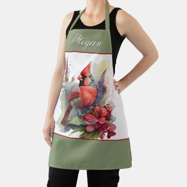 Tablier Noël du cardinal rouge (Insitu)