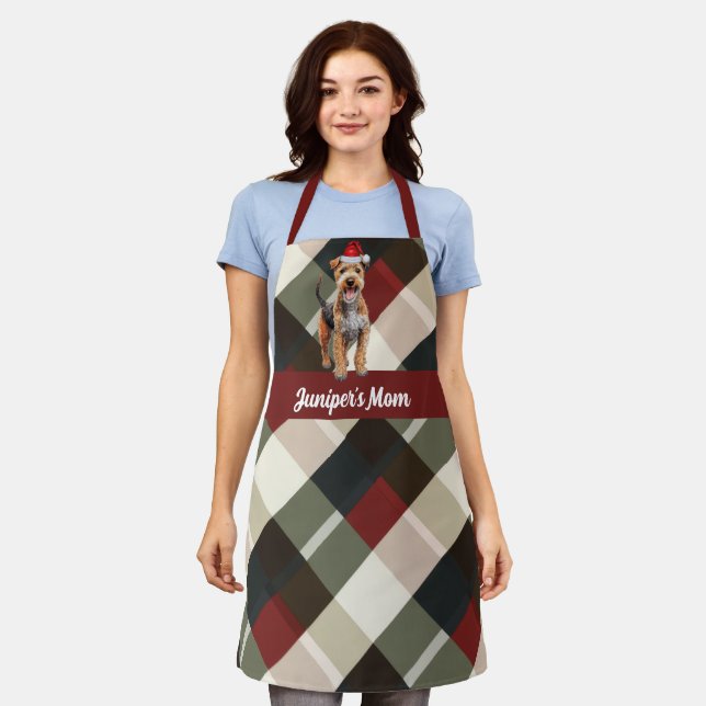 Tablier Noël du chien de Père Noël Lakeland Terrier (Porté)