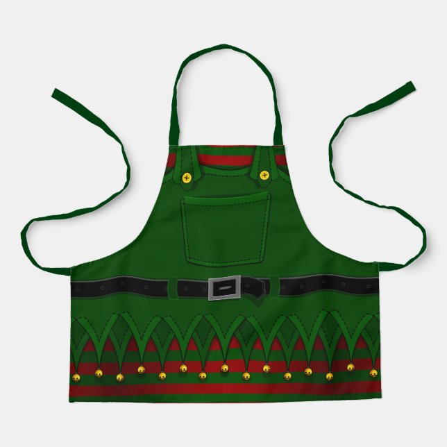 Tablier Noël Elf Aprons Festive vacances costume Apron (Recto)