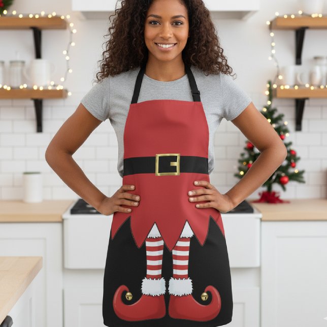 Tablier Noël Elfe Rouge (Christmas Elf Holiday Red Apron
)