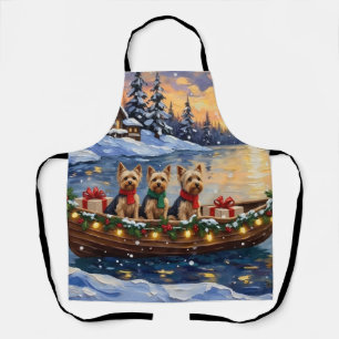 Tablier Noël en bateau avec Yorkipoo