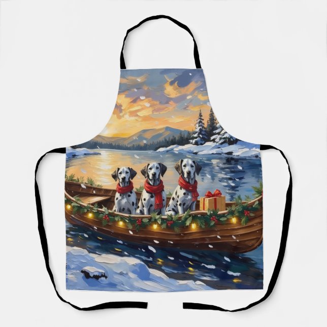 Tablier Noël en bateau dalmate (Recto)