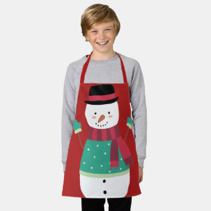 Tablier Noël festif de Snowman en caricature mignonne