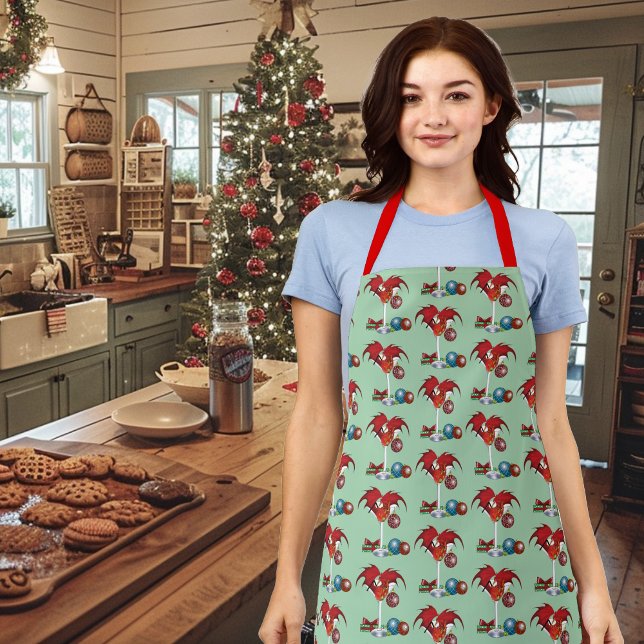 Tablier Noël Fête Joie Dragon (Créateur téléchargé)