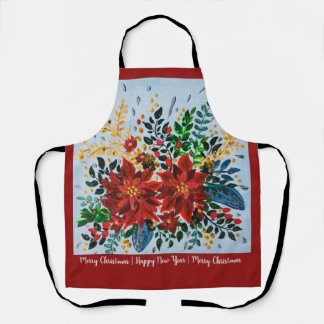 Tablier Noël floral coloré Poinsettia Apron