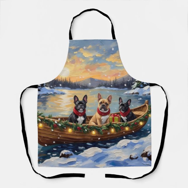 Tablier Noël French Bulldog Bateau Fêtes (Recto)