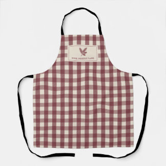 Tablier Noël Gingham Bourgogne Vintage