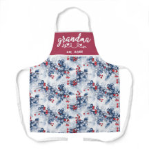 Noël Grand-mère Myrtille Bleu Aquarelle