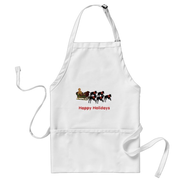 Tablier Noël Greyhounds Sleigh Holiday Apron (Devant)