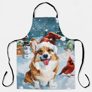 Tablier Noël Merveilleux Corgi Joie de Noël