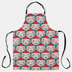 Tablier Noël mignon santa claus sourire visage transparent