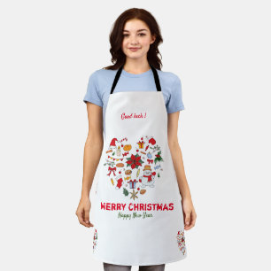 Tablier Noël minimaliste et Nouvel An heureux mignon