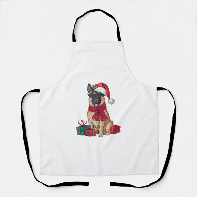 Tablier Noël Noël Noël Fête du Père Noël Malinois (Recto)