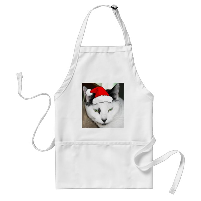 Tablier Noël noir et blanc Kitten (Devant)