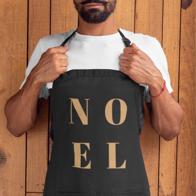 Tablier Noel noir et or | Noël tendance et élégant (Créateur téléchargé)
