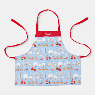 Tablier Noël Père Noël Apron w Nom Petit