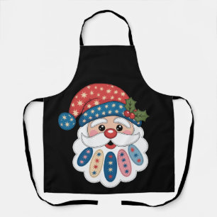 Tablier Noël Père Noël Patchwork Flocon de neige Houx Hive