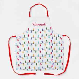 Tablier Noël personnalisé Lumières colorées Motif