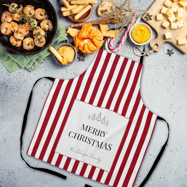 Tablier Noël rayé classique (Créateur téléchargé)