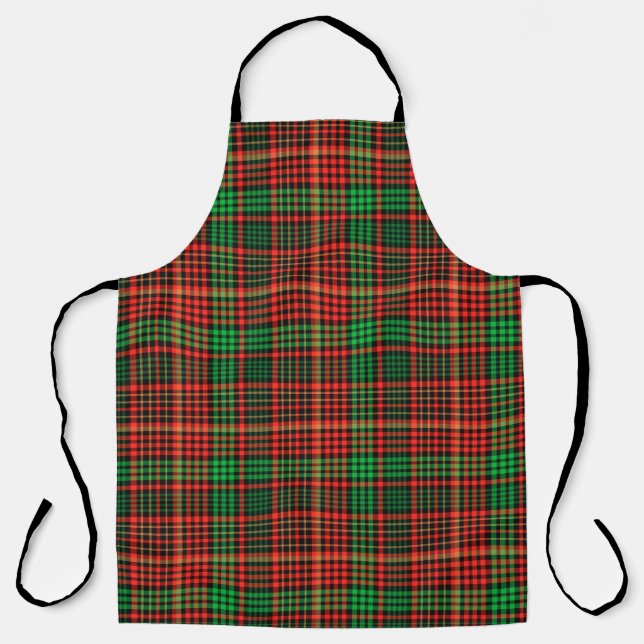 TABLIER NOËL ROUGE ET VERT MOTIF PLAID (Recto)